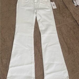 7 For All Mankind White Flared Jeans